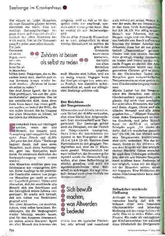 Vorschauseite 2: Alter - ein vergessenes Stück Seelsorgetheologie