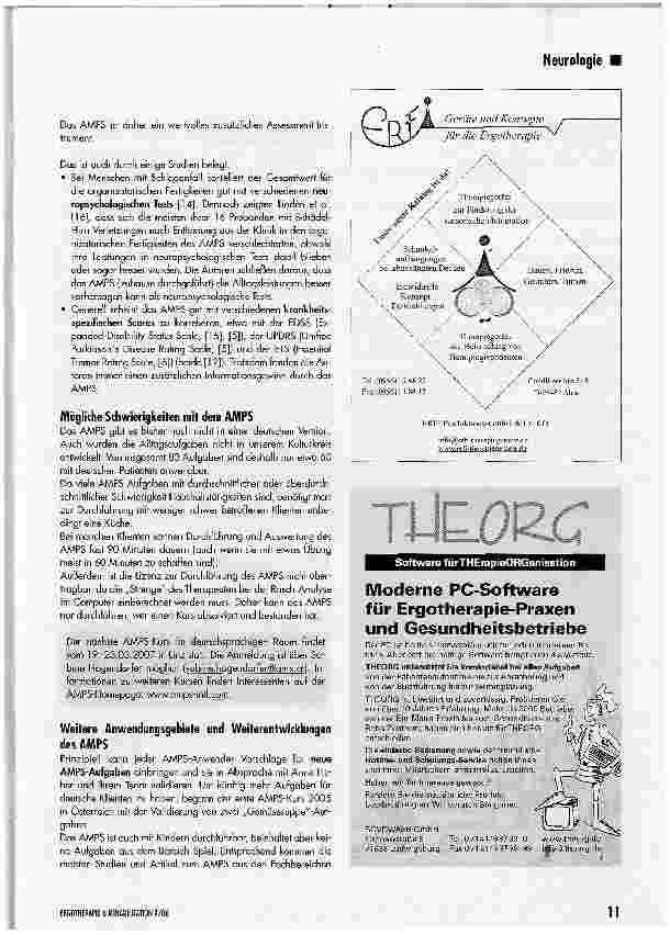 Vorschauseite 6: Das AMPS (Assessment of Motor and Process Skills)