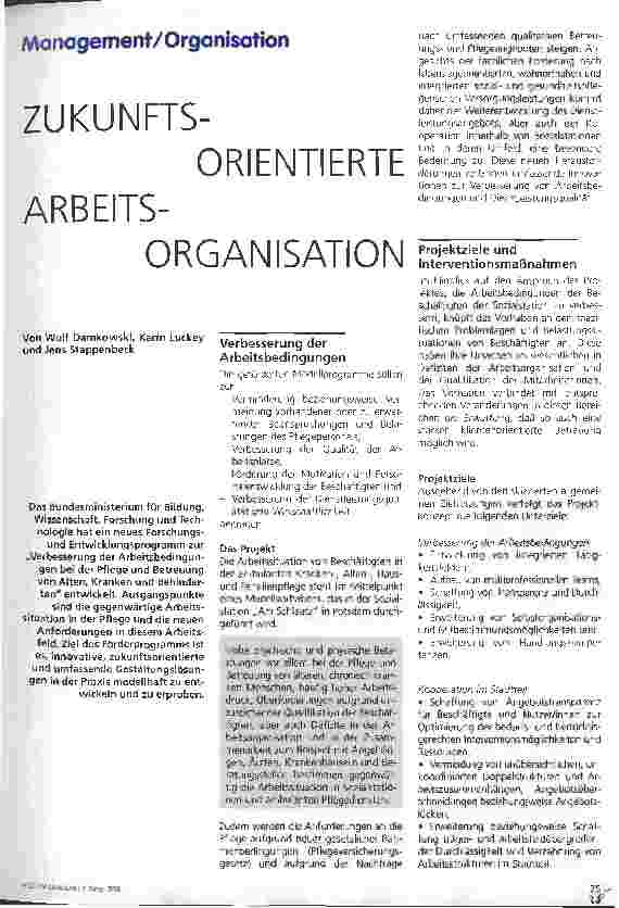 Vorschauseite 1: Zukunftsorientierte Arbeitsorganisation