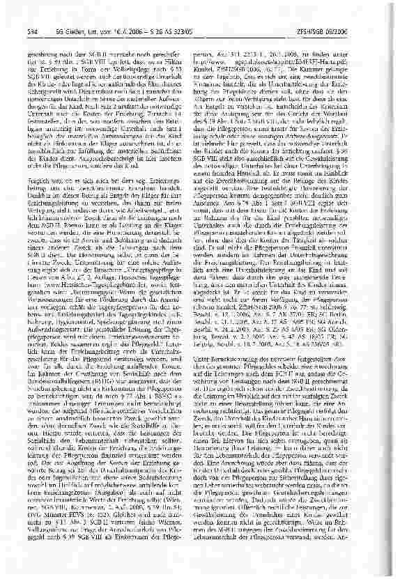Vorschauseite 3: Erziehungsbeitrag; Erziehungsleistung der Pflegeperson; Hilfebedürftigkeit; Pflegegeld; zweckbestimmte Einnahmen