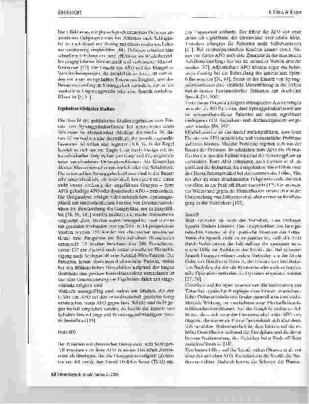 Vorschauseite 6: Sprunggelenkorthesen in der Rehabilitation von zentralmotorischen Gangstörungen