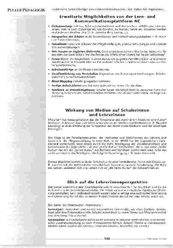Vorschauseite 4: Vom Mythos zum Pragmatismus - Die Lernplattformder Gesundheitsund KrankenpflegeschuleWilhelminenspital, Wien