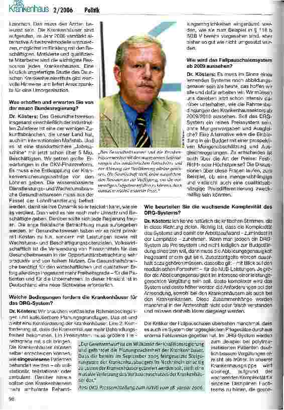 Vorschauseite 2: Krankenhäuser zwischen Wettbewerb und Existenzsicherung