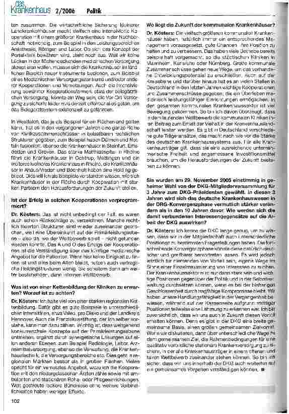 Vorschauseite 6: Krankenhäuser zwischen Wettbewerb und Existenzsicherung