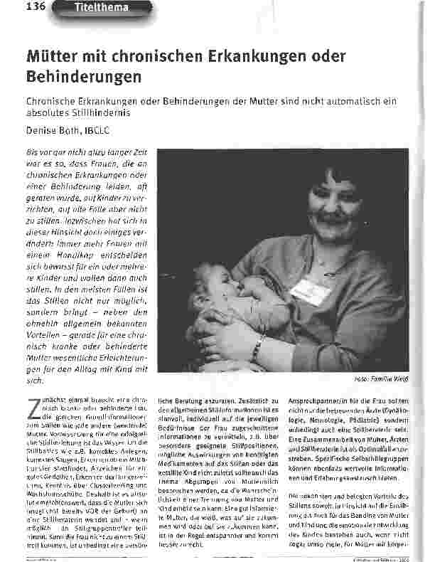 Vorschauseite 1: Mütter mit chronischen Erkankungen oder Behinderungen
