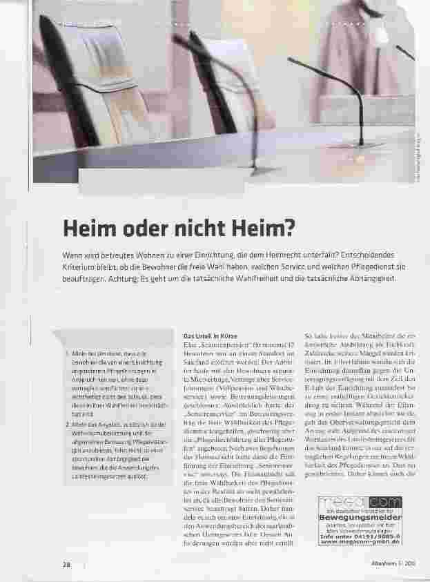 Vorschauseite 1: Heim oder nicht Heim?