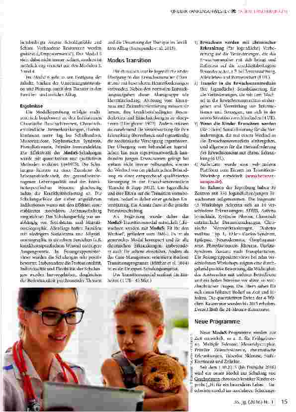 Vorschauseite 4: Schulungen für chronisch kranke Kinder, Jugendliche und ihre Familien sowie weitere Betreuer: Stand und Perspektive