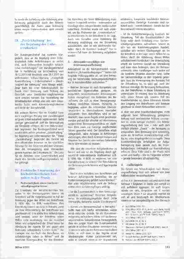 Vorschauseite 2: Gradwanderung zwischen Negation und Notwendigkeit der Betreuung Zum Umgang mit Unbetreubarkeit nach höchstrichterlicher Rechtsprechung