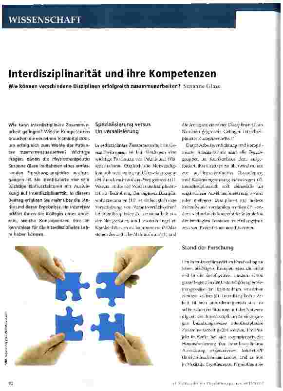 Vorschauseite 1: Interdisziplinarität und ihre Kompetenzen