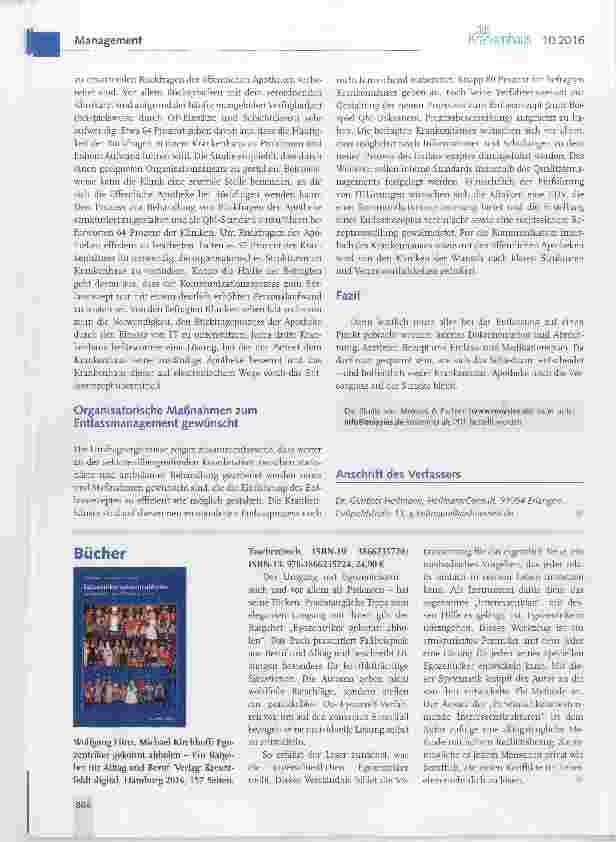 Vorschauseite 3: Entlassrezept: Krankenhausbefragung offenbart Organisationsbedarf