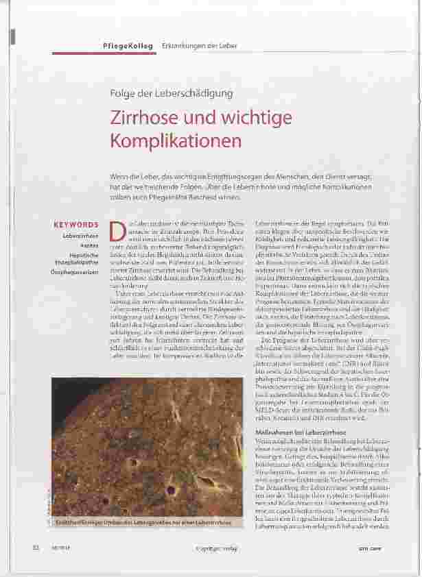 Vorschauseite 1: Zirrhose und wichtige Komplikationen