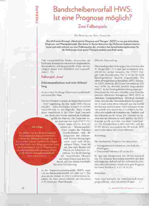 Vorschauseite 1: Bandscheibenvorfall HWS: Ist eine Prognose möglich?
