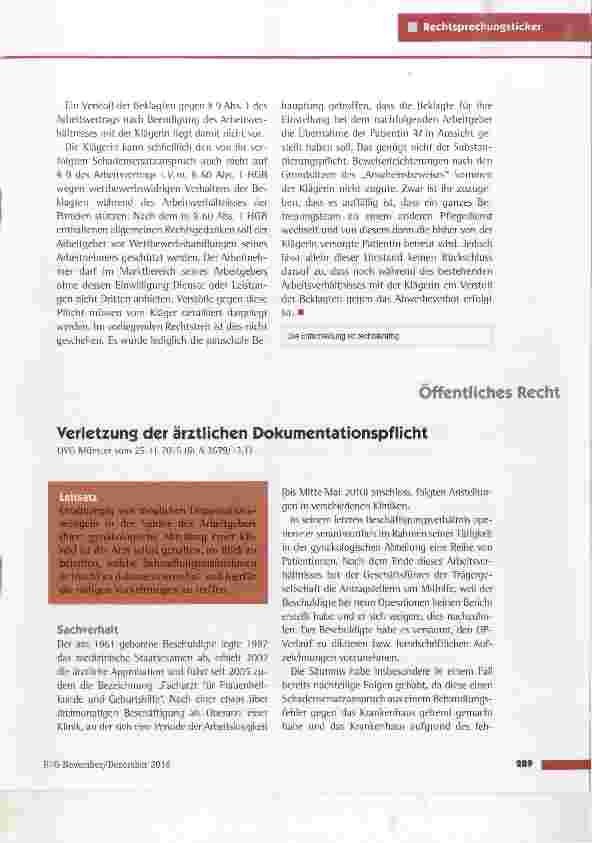 Vorschauseite 3: Schadensersatz wegen Abwerbung von Patienten