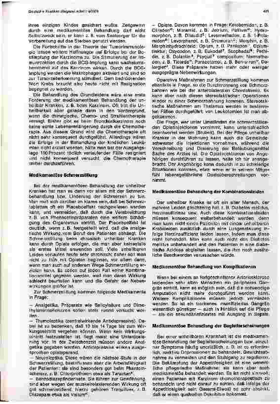 Vorschauseite 3: Die medikamentöse Behandlung der unheilbar Kranken