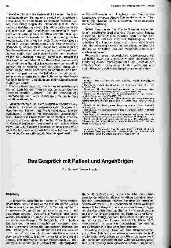 Vorschauseite 4: Die medikamentöse Behandlung der unheilbar Kranken