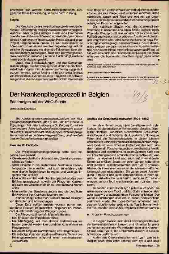 Vorschauseite 3: Der Krankenpflegeprozeß in der Schweiz Ergebnisse eines Forschungsprojektes und seine Folgen