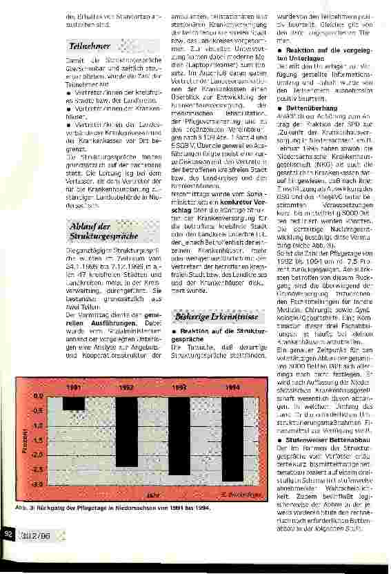Vorschauseite 3: Miteinander präventiv pragmatische Lösungen suchen Strukturgespräche 1995 zur stationären Krankenhausversorgung in Niedersachsen