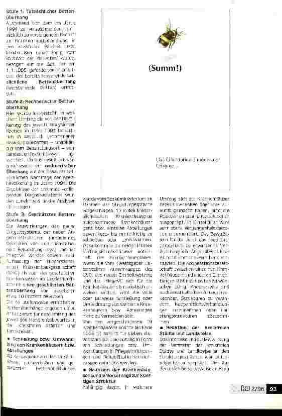 Vorschauseite 4: Miteinander präventiv pragmatische Lösungen suchen Strukturgespräche 1995 zur stationären Krankenhausversorgung in Niedersachsen