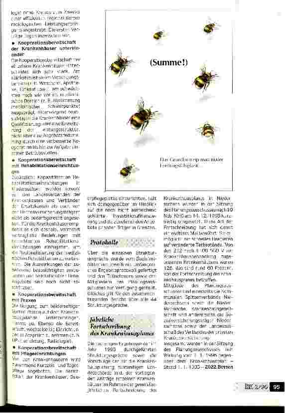 Vorschauseite 6: Miteinander präventiv pragmatische Lösungen suchen Strukturgespräche 1995 zur stationären Krankenhausversorgung in Niedersachsen