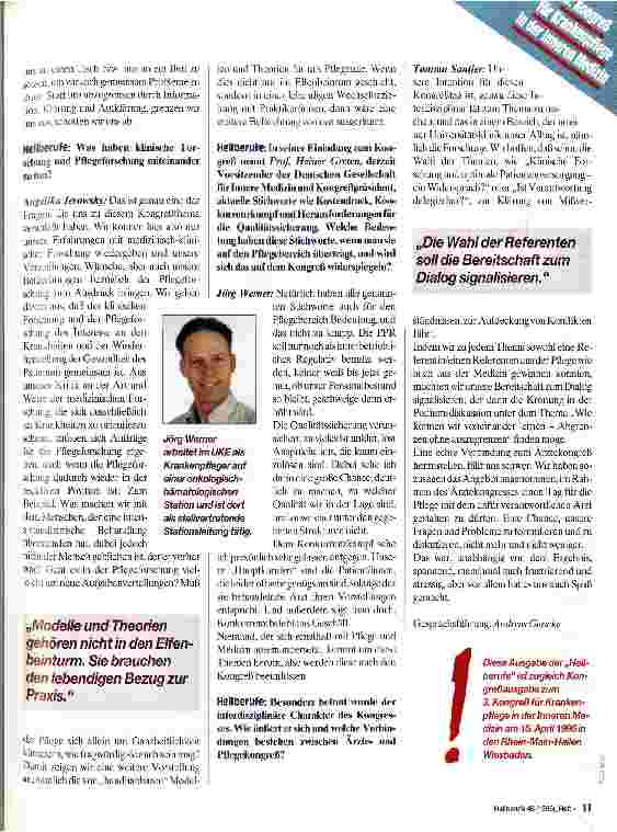 Vorschauseite 2: Pflege in der Forschung - Forschung in der Pflege