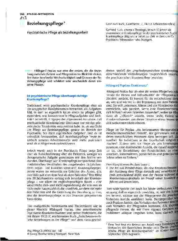 Vorschauseite 1: Beziehungspflege Psychiatrische Pflege als Beziehungsarbeit