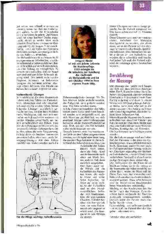 Vorschauseite 2: Fußreflexzonen sind auch in der Pflege von Bedeutung Anwendung naturheilkundlicher Methoden