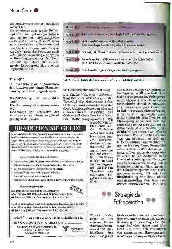 Vorschauseite 3: Postoperative Pflege in der Neurochirurgie Teil 1: Subarachnoidalblutung/Hirnarterienaneurysma