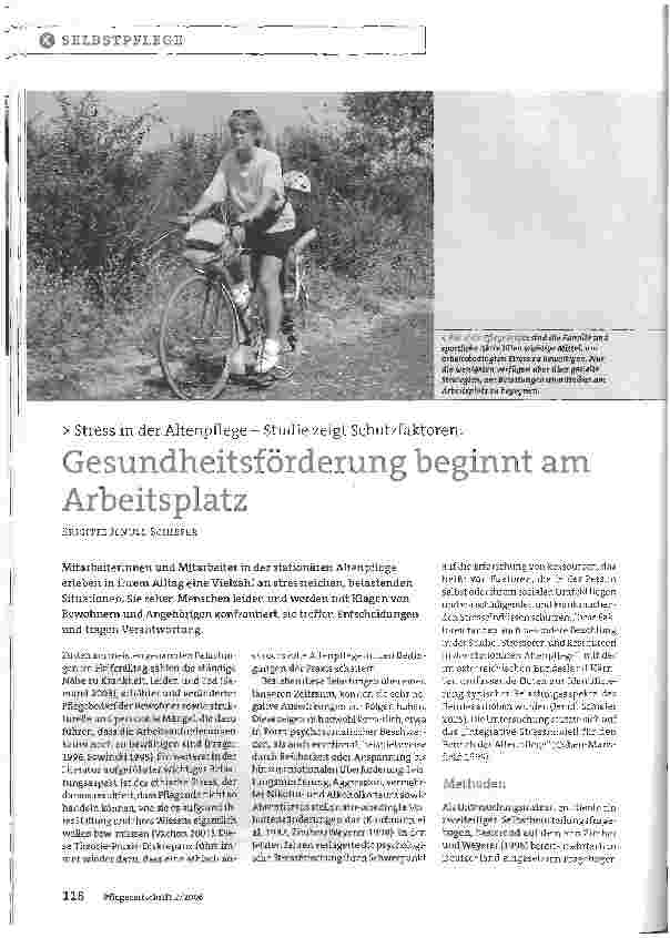 Vorschauseite 1: Gesundheitsförderung beginnt am Arbeitsplatz