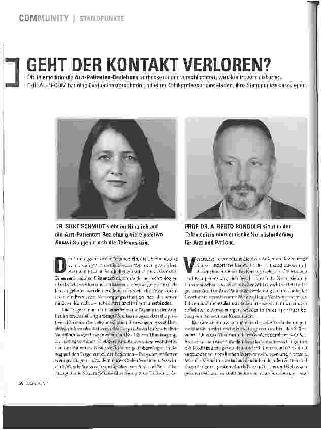 Vorschauseite 1: GEHT DER KONTAKT VERLOREN?