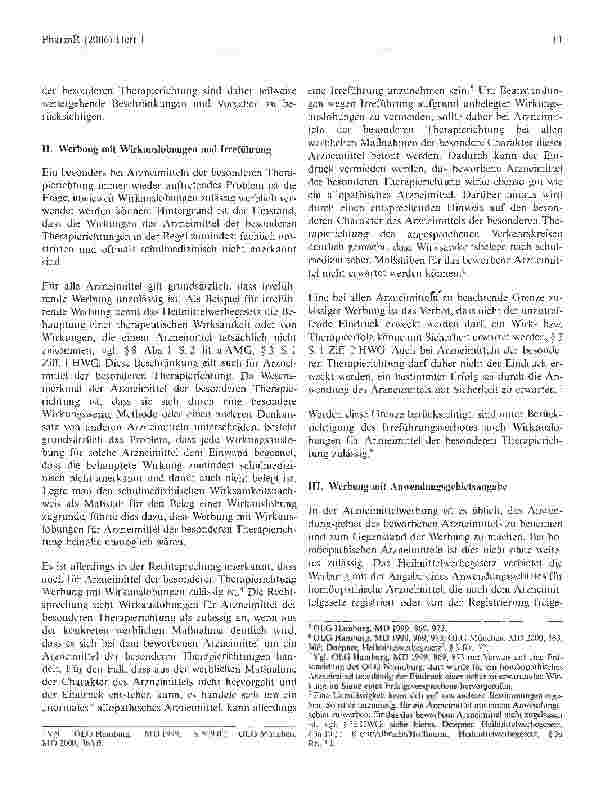 Vorschauseite 2: Werbliche Besonderheiten für Arzneimittel der besonderenTherapierichtungen