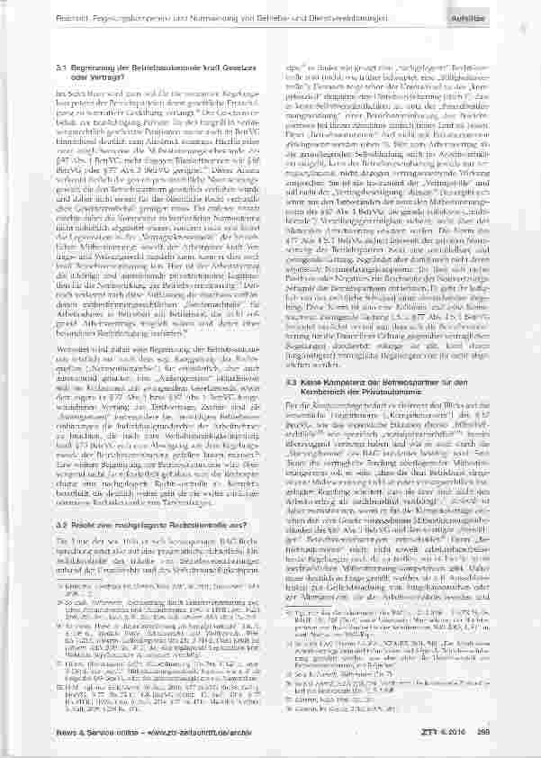 Vorschauseite 5: Regelungskompetenz und Normwirkung von Betriebsund Dienstvereinbarungen (insbesondere in kirchlichen Einrichtungen)