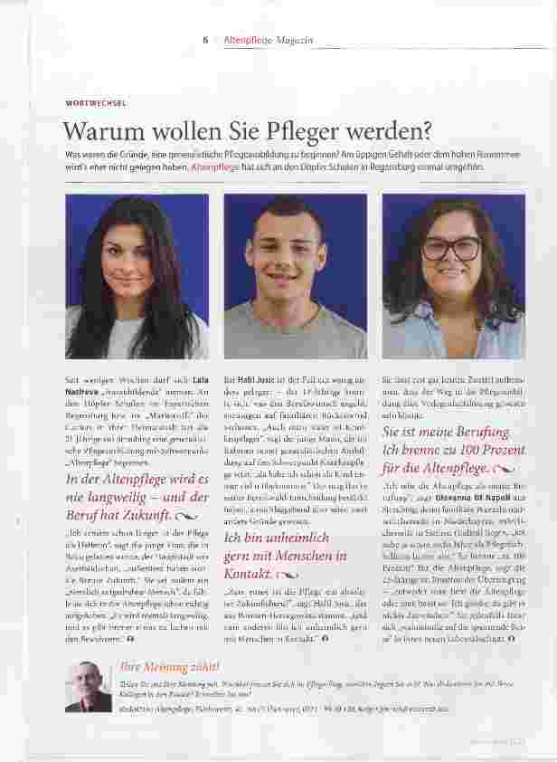 Vorschauseite 1: Warum wollen Sie Pfleger werden?