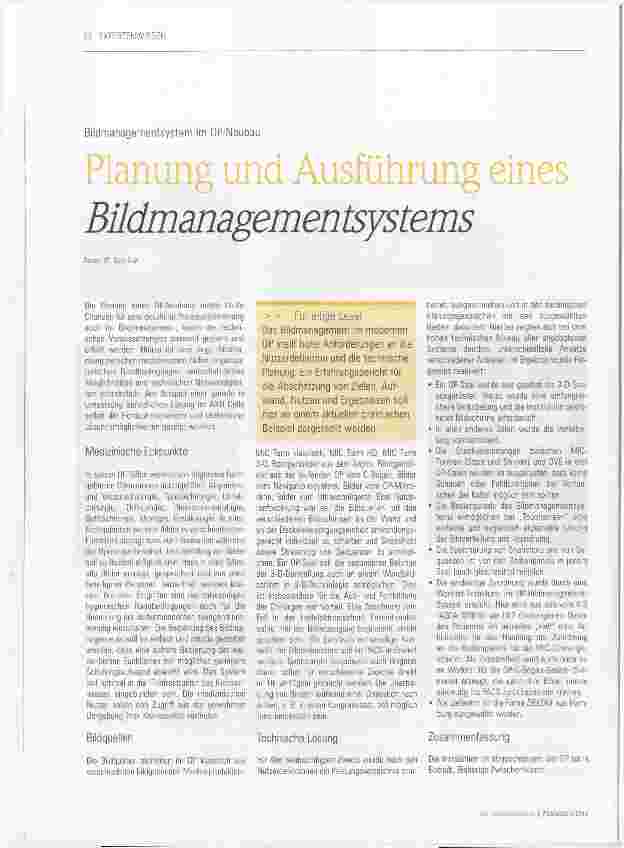 Vorschauseite 1: Planung und Ausführung eines Büdmanagementsystems