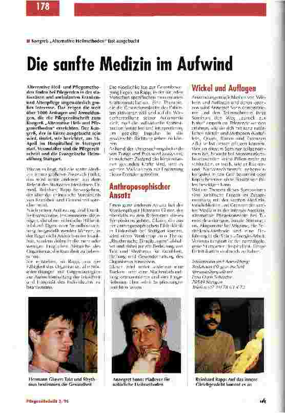 Vorschauseite 1: Die sanfte Medizin im Aufwind Kongreß Alternative Heilmethoden fast ausgebucht