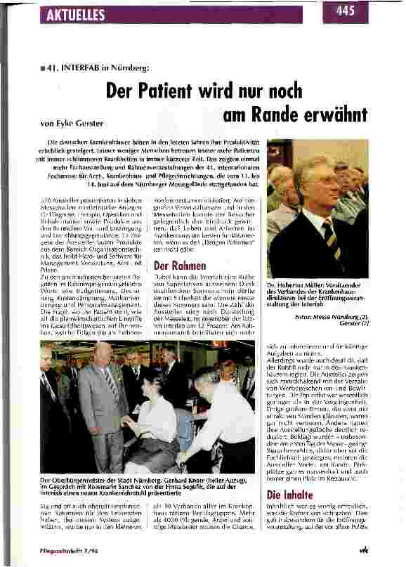 Vorschauseite 1: Der Patient wird nur noch am Rande erwähnt