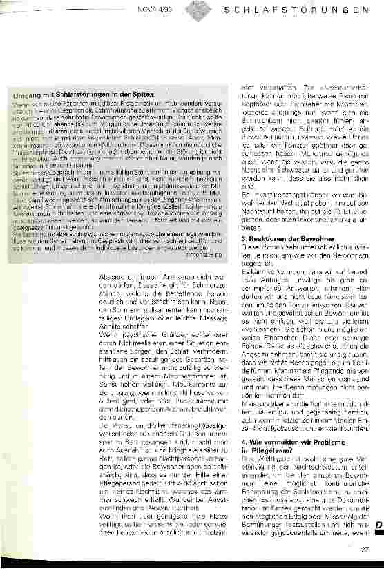 Vorschauseite 2: Schlafprobleme im Heim