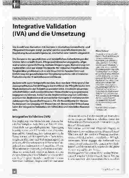 Vorschauseite 1: Integrative Validation (IVA) und die Umsetzung