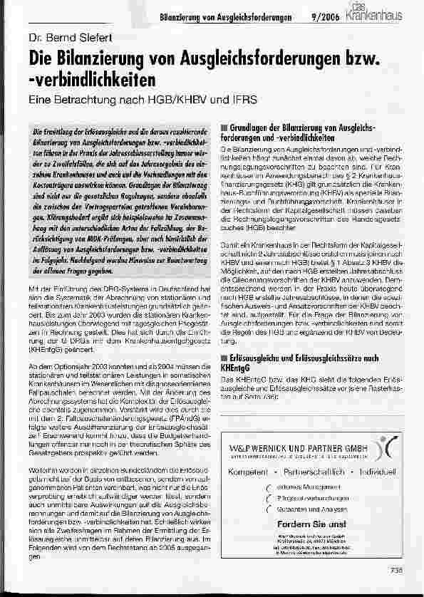 Vorschauseite 1: Die Bilanzierung von Ausgleichsforderungen bzw. -Verbindlichkeiten