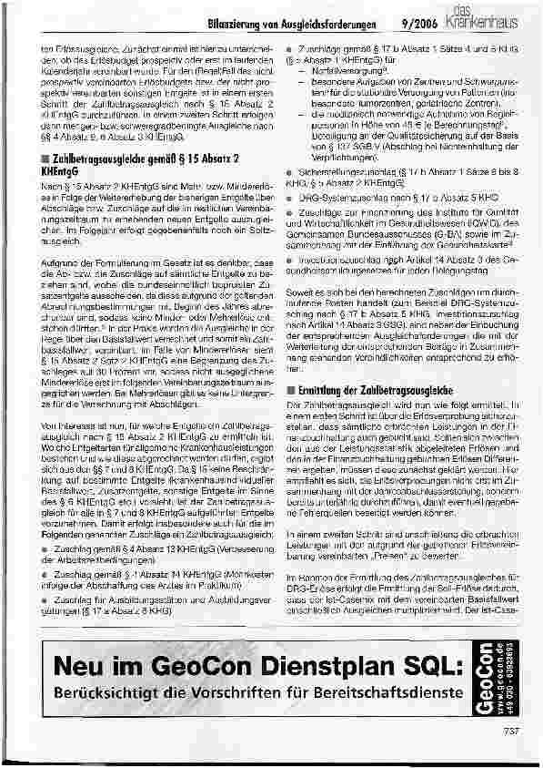 Vorschauseite 3: Die Bilanzierung von Ausgleichsforderungen bzw. -Verbindlichkeiten