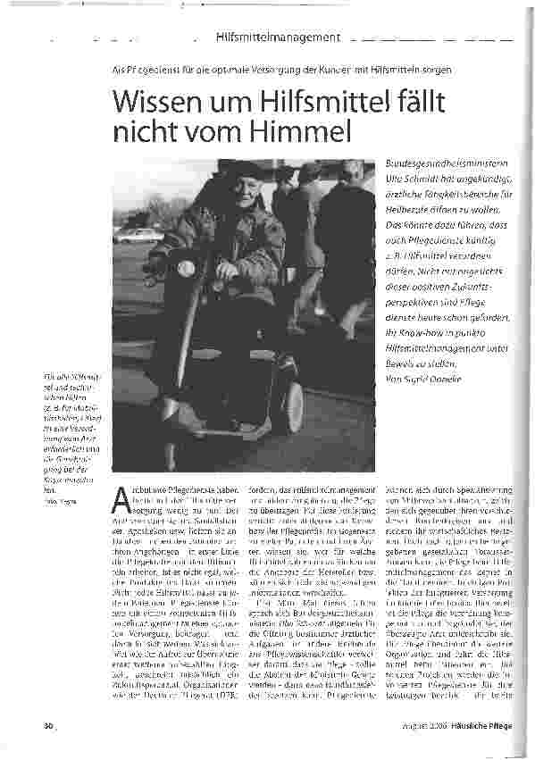 Vorschauseite 1: Wissen um Hilfsmittel fällt nicht vom Himmel