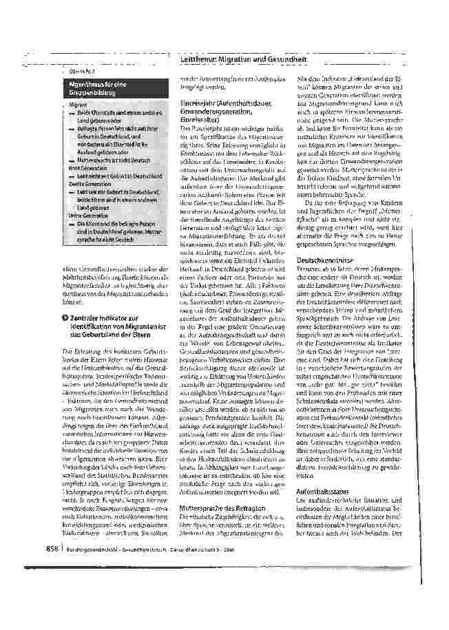 Vorschauseite 6: Mindestindikatorensatz zur Erfassung des Migrationsstatus