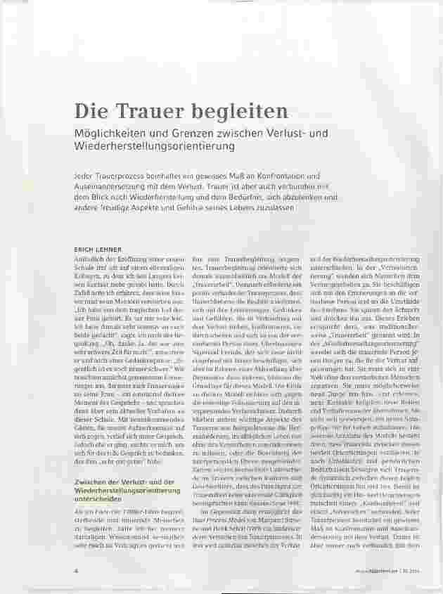 Vorschauseite 1: Die Trauer begleiten