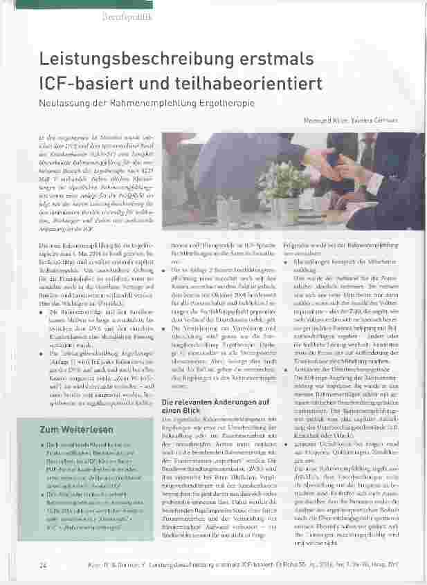 Vorschauseite 1: Leistungsbeschreibung erstmals ICF-basiert und teilhabeorientiert