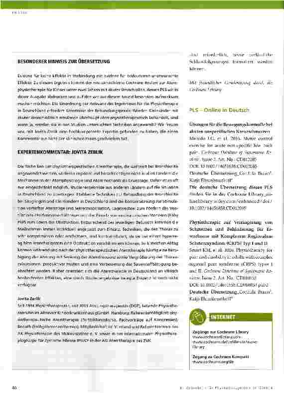 Vorschauseite 4: Cochrane-Update 4 2016