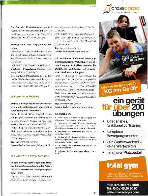 Vorschauseite 5: Cochrane-Update 4 2016