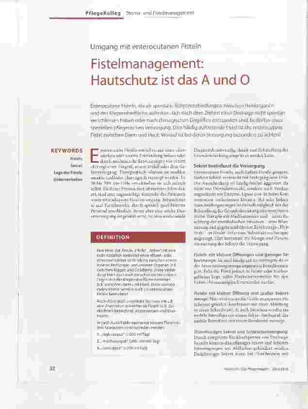 Vorschauseite 1: Fistelmanagement: Hautschutz ist das A und 0