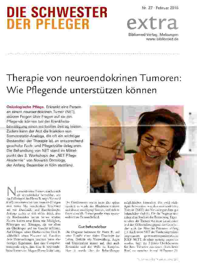 Vorschauseite 1: Therapie von neuroendokrinen Tumoren: Wie Pflegende unterstützen können