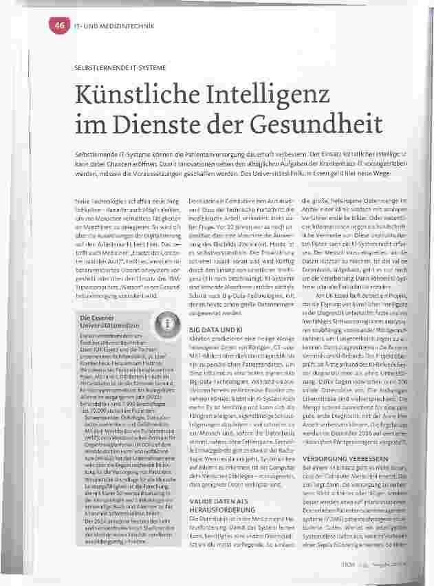Vorschauseite 1: Künstliche Intelligenz im Dienste der Gesundheit