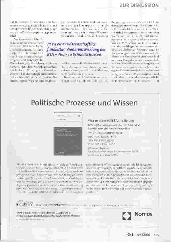 Vorschauseite 2: Brauchen wir eine Reform des RSA?