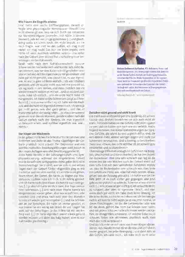 Vorschauseite 2: Wie gehen Frauen im Spätwochenbett mit ihren Verletzungen um?